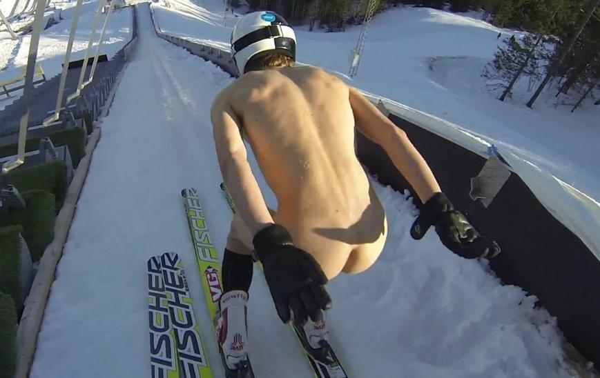 Nackt Skispringen