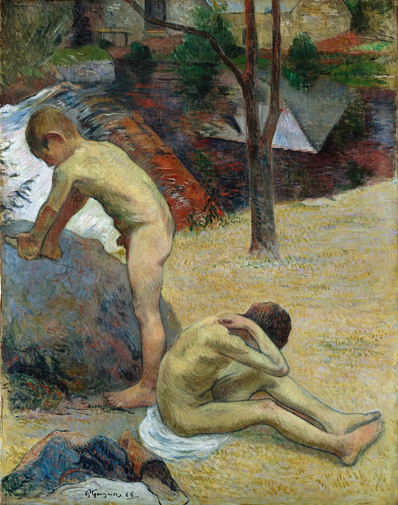 Bretonische junge Badende, 1888. Public Domain. Öl auf Leinwand. Paul Gauguin, *1848 †1903. Kunsthalle Hamburg.