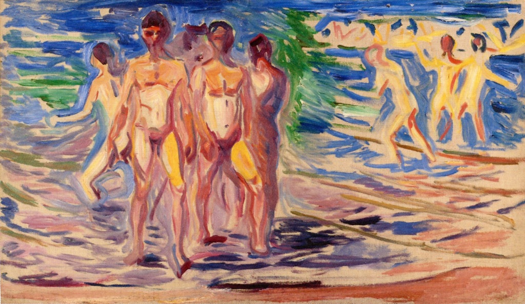 Badende Männer, 1907, Public Domain, Öl auf Leinwand. Edvard Munch, *1863 †1944. Munch Museum