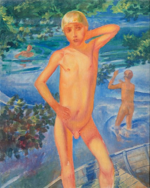 Badende Jungen, 1926. Public Domain. Kuzma Sergejewitsch Petrov-Vodkin, *1878 †1939